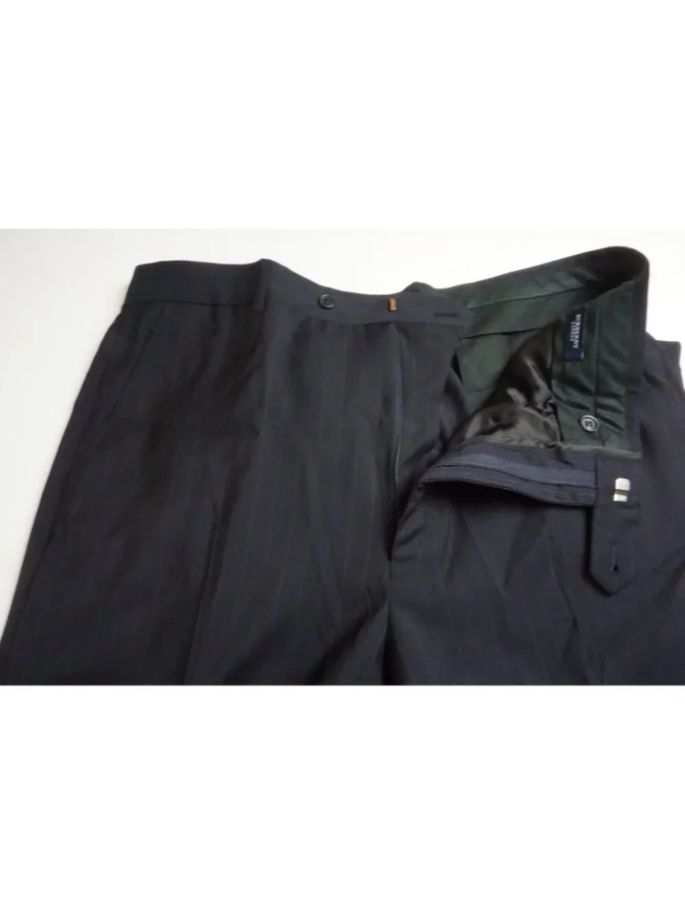 Burberry London Oxford Navy Pinstriped Wool 2 Pc Suit Jacket Pant 44R BRAND NEW